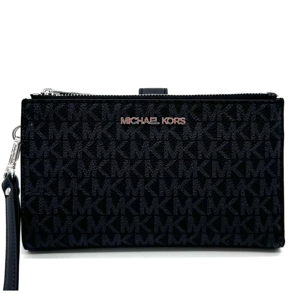 Michael Kors Large Double Zip Wallet Wristlet Black